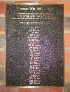 Vietnam War Tablet, Memorial Wing Foyer.